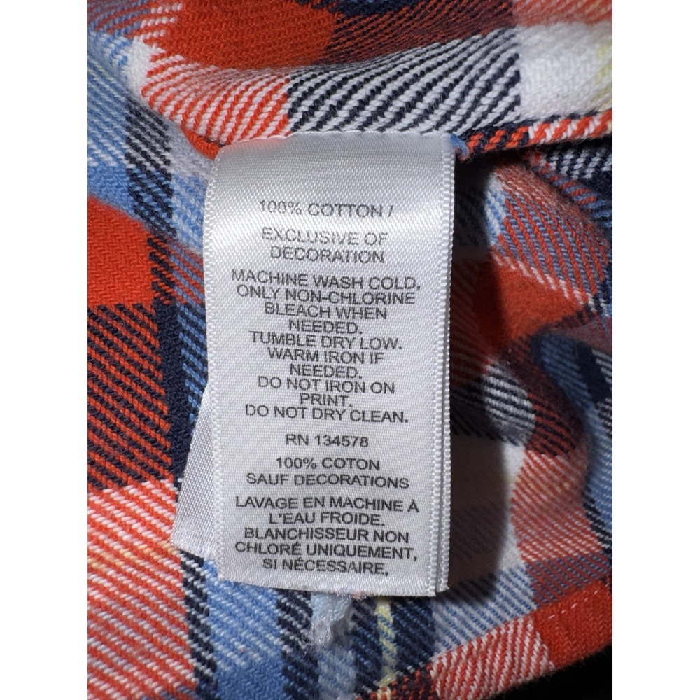 Boys Vineyard Vines Whale Shirt Button Down Plaid Blue Red 100% Cotton Sz L - Picture 6 of 8
